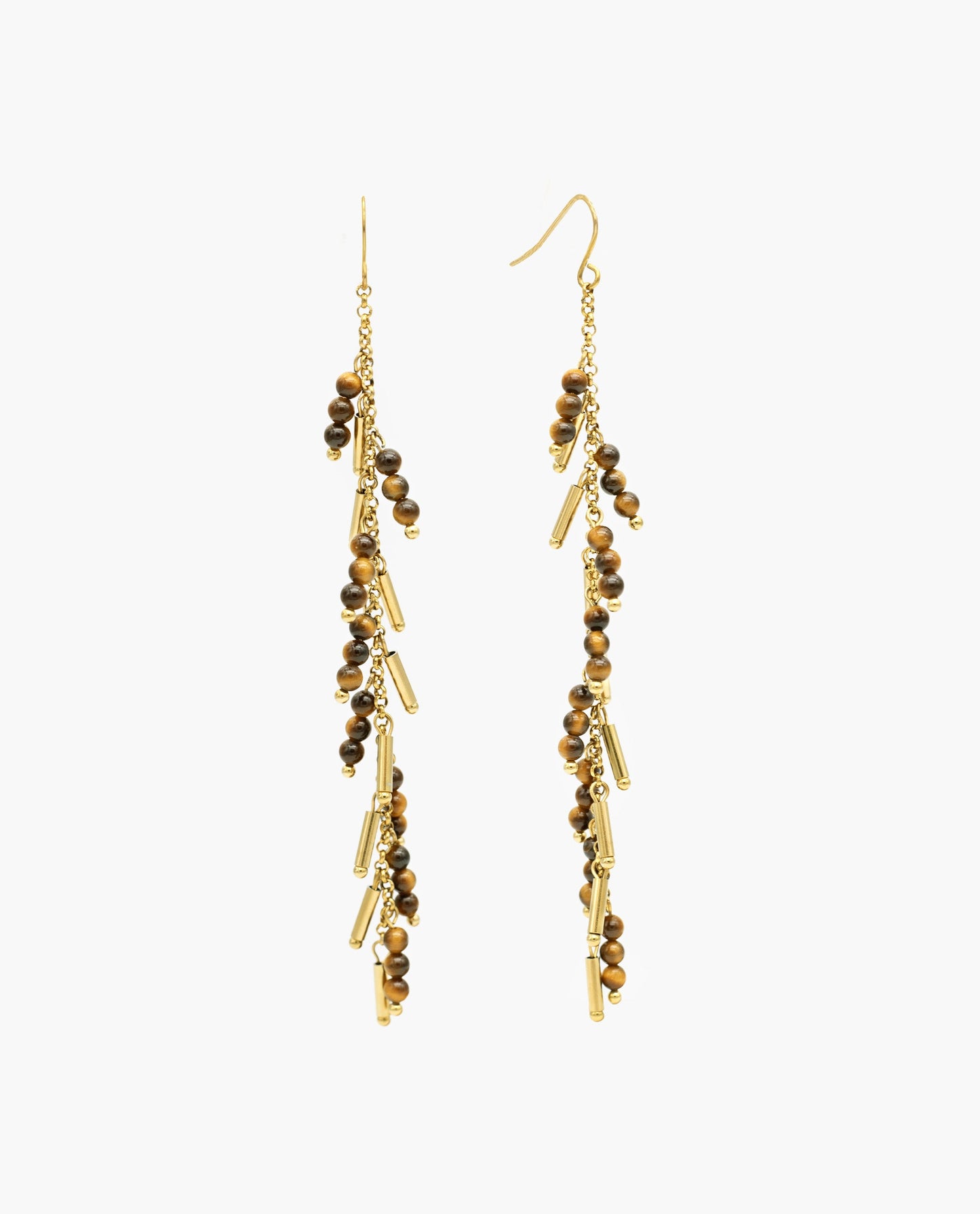 PENDIENTES DAILY TOUCH · MARRÓN Y DORADO