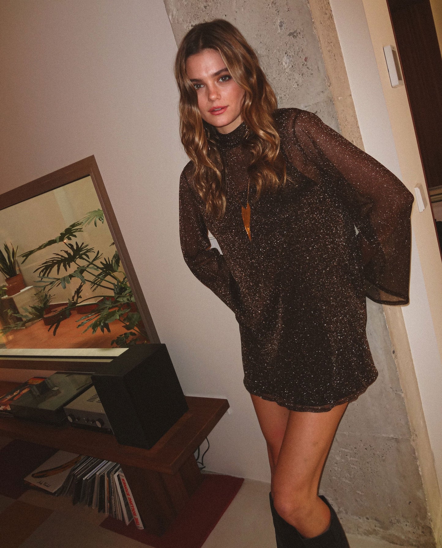 VESTIDO THAT NIGHT · MARRÓN