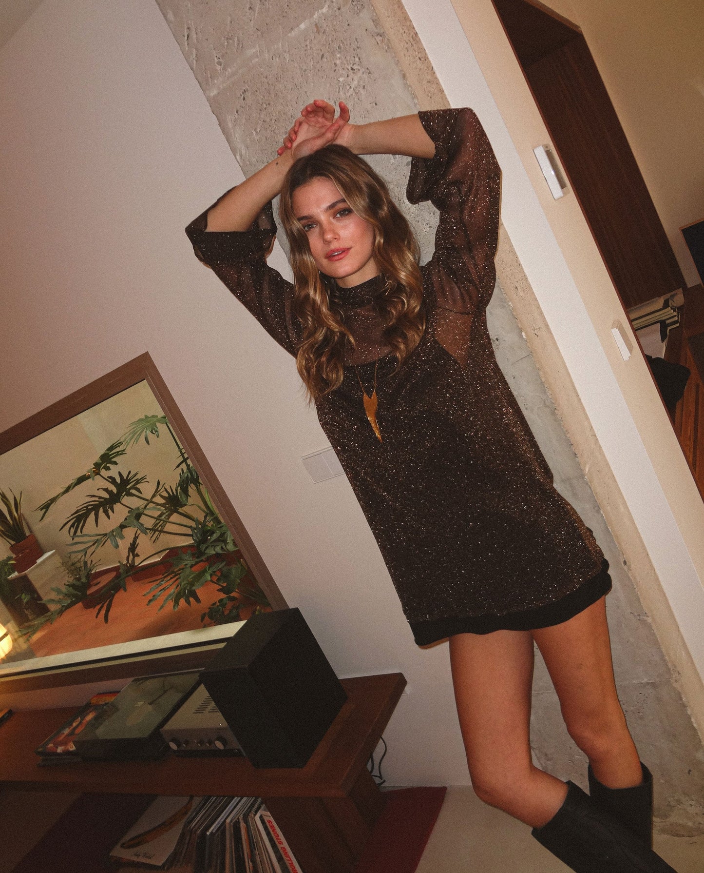 VESTIDO THAT NIGHT · MARRÓN