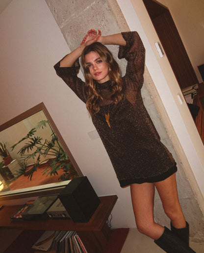 VESTIDO THAT NIGHT · MARRÓN