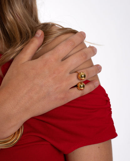 ANILLO SPHERES · ACERO BAÑO ORO