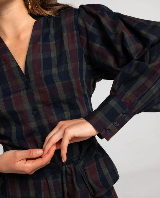 BLUSA TALK LATER · CUADROS TARTÁN