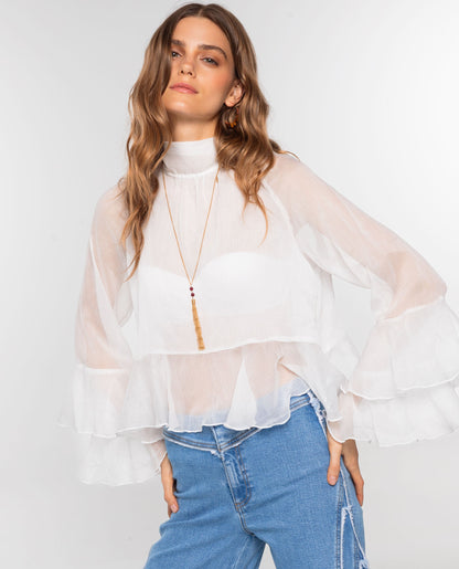 BLUSA ROMANCE CLUB · BLANCO