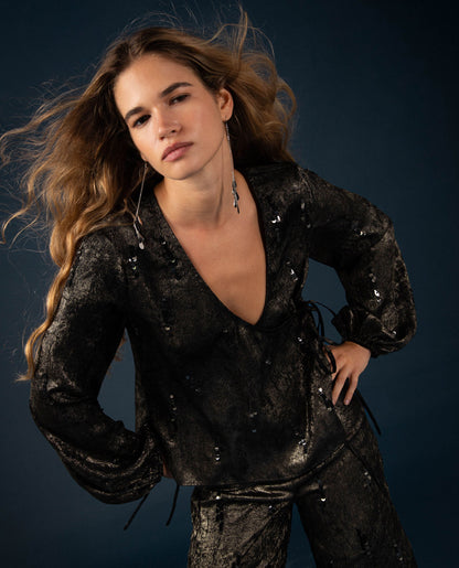 BLUSA UPPER GLOW · DORADO