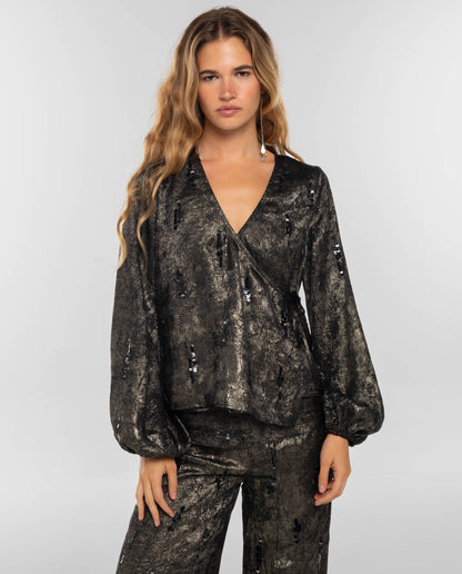 BLUSA UPPER GLOW · DORADO