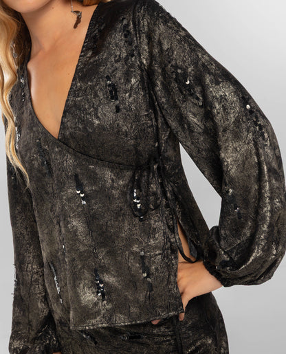 BLUSA UPPER GLOW · DORADO