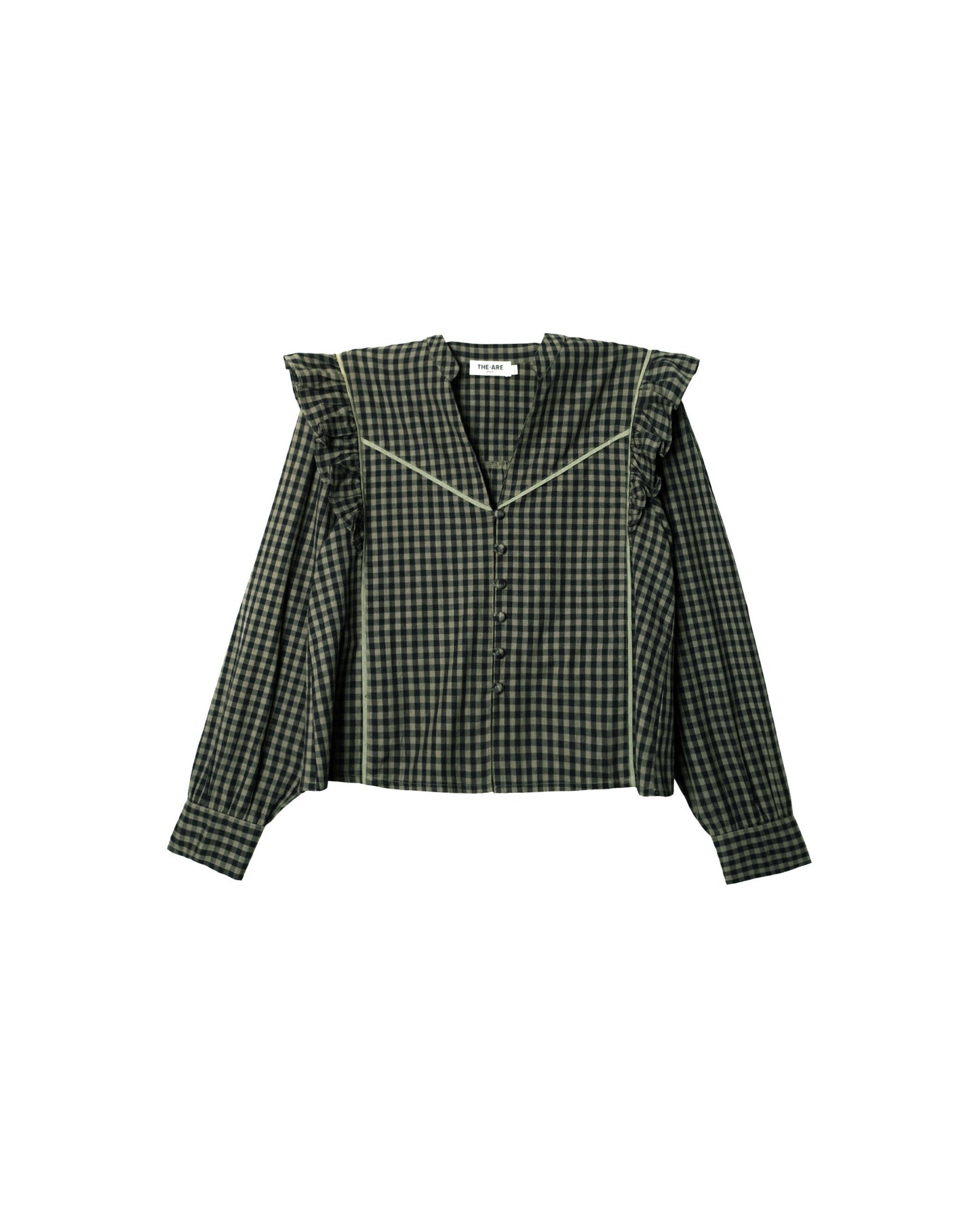 BLUSA FIRST COFFEE · CUADROS