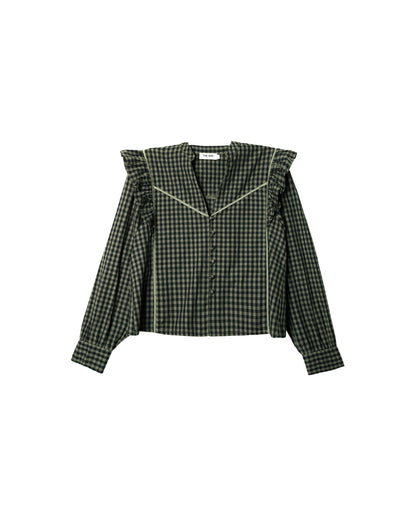 BLUSA FIRST COFFEE · CUADROS