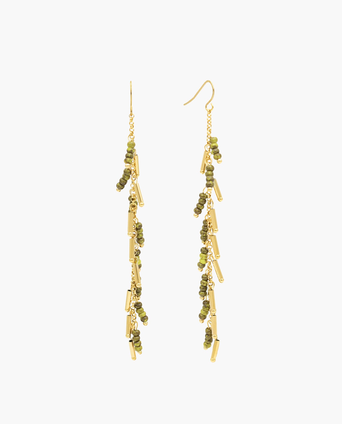 PENDIENTES DAILY TOUCH · VERDE Y DORADO