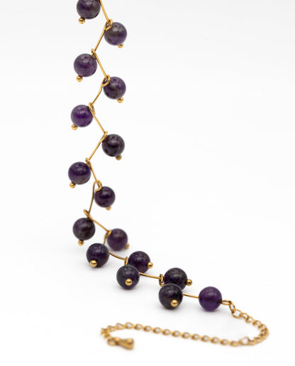 COLLAR ZIGY AMETHYST · ACERO BAÑO ORO
