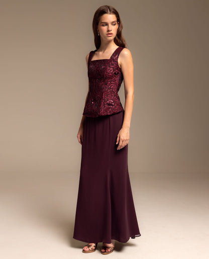 FALDA EUGENIA · BURDEOS