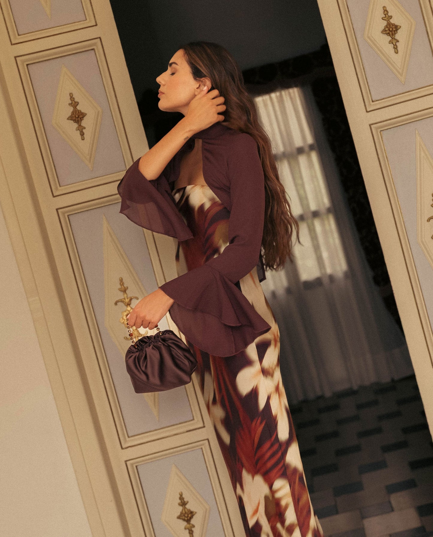 CHAQUETA MANGAS GASA · CIRUELA