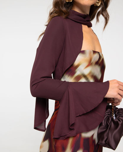 CHAQUETA MANGAS GASA · CIRUELA