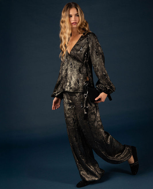 PANTALÓN UPPER GLOW · DORADO