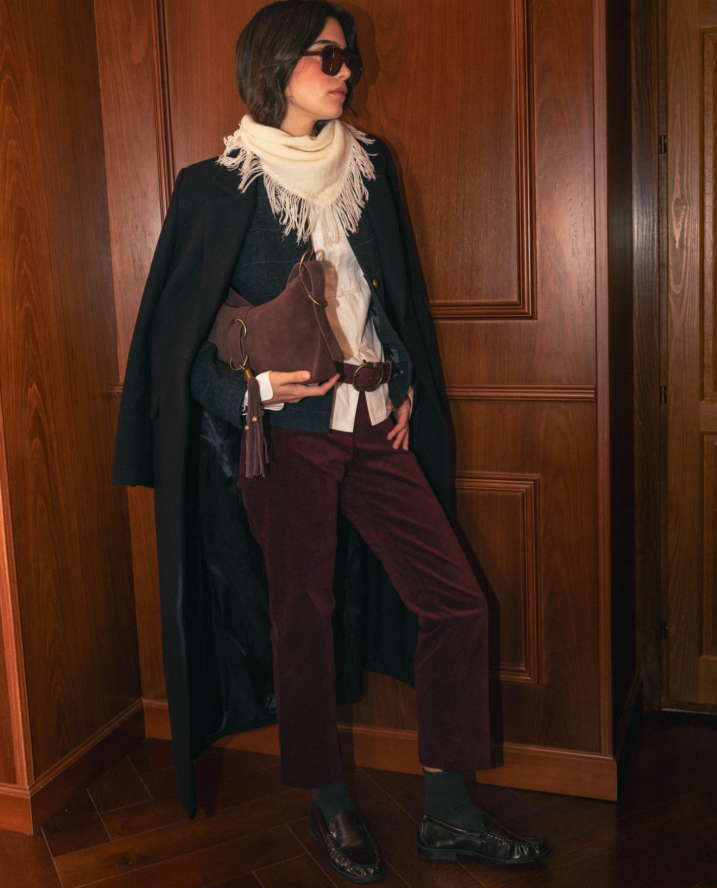 PANTALÓN VELVET SPELL · BURDEOS