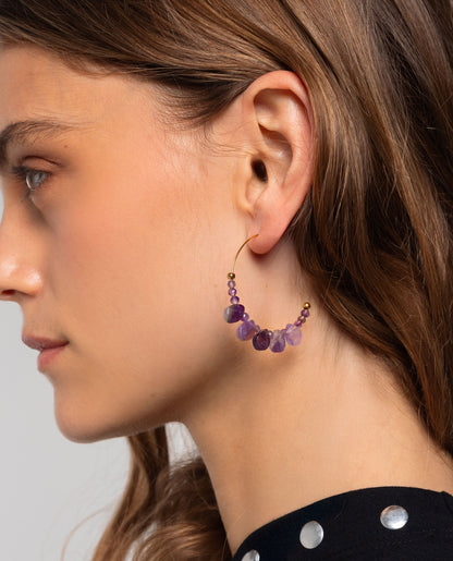 PENDIENTES GLOW DOTS · MALVA