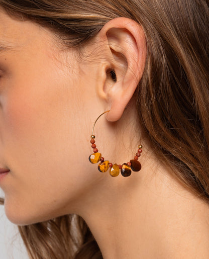 PENDIENTES GLOW DOTS · MARRÓN